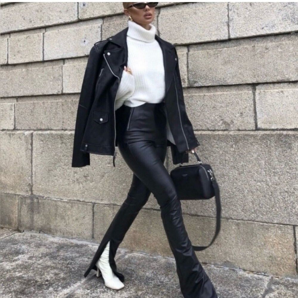Zara Faux Leather Pants - Picture 3 of 9